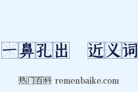 一鼻孔出氣近义词是什么意思的图片
